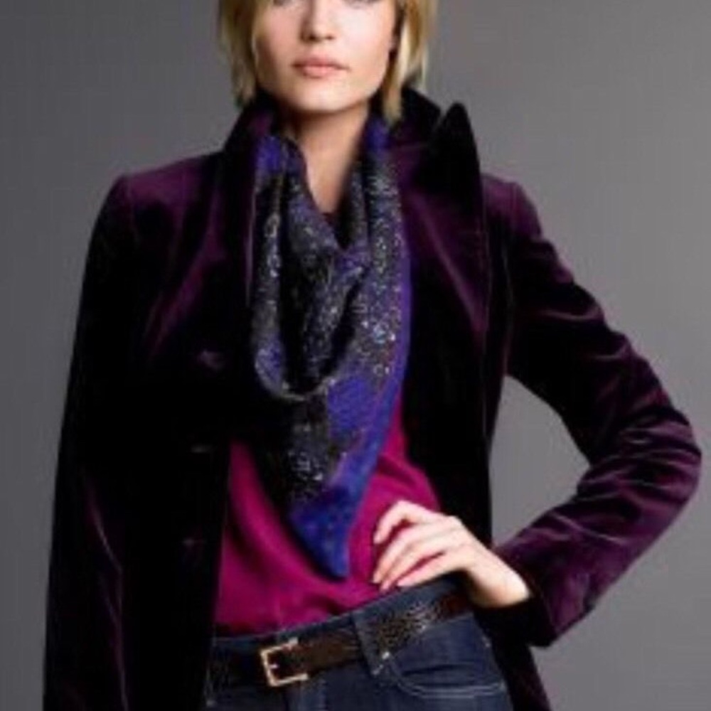 J. Crew Bella Velvet Blazer Plum Size 4 EUC
